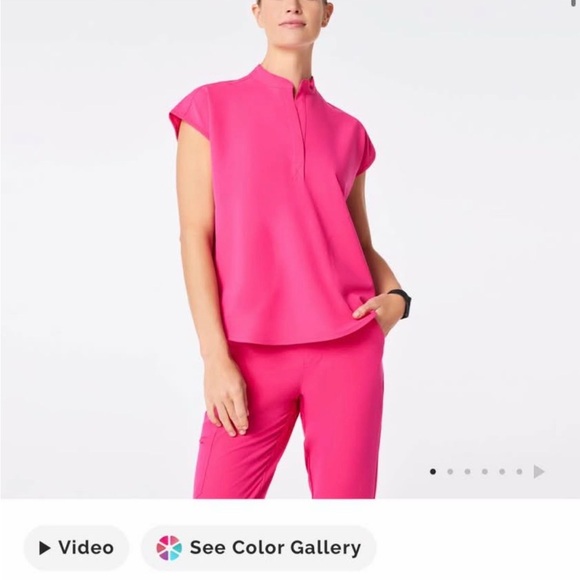Figs Women's Royal Blue scrub top - Picture 2 of 2